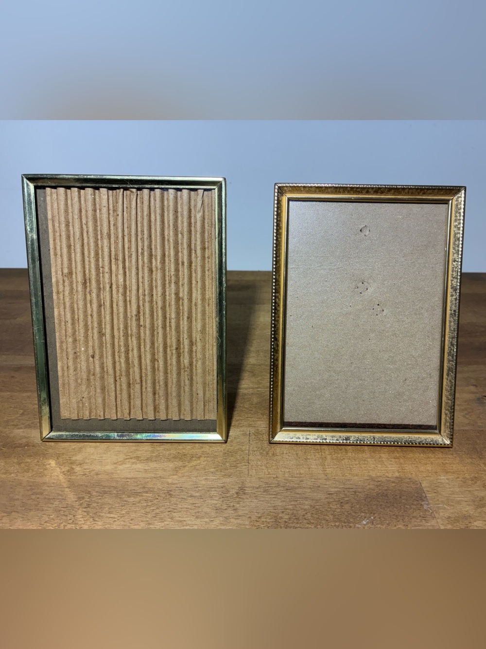 Vintage Gold Tone Metal 5x7 Picture Frames Set of 2 Embossed Decorative